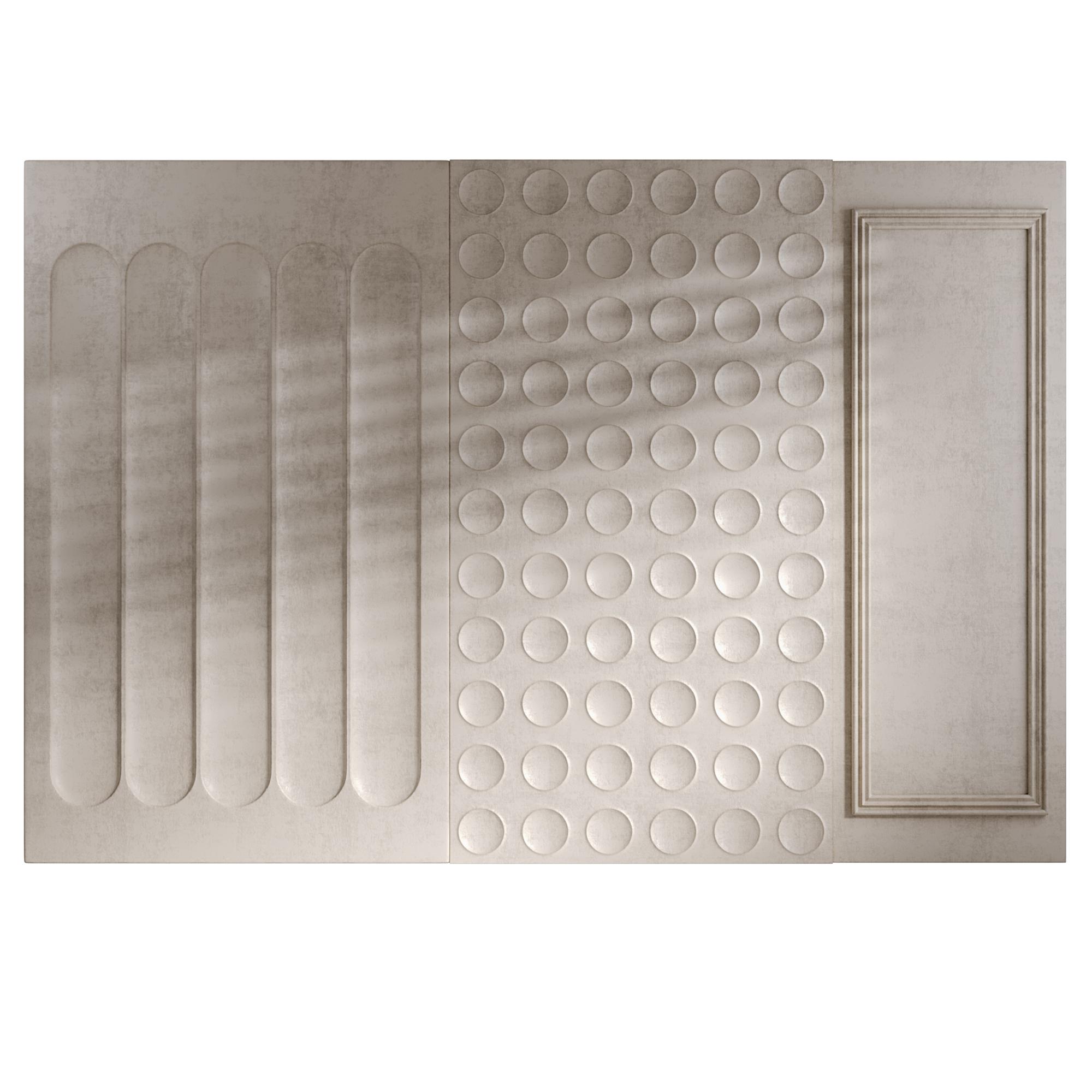 Large textured embroidered panel in neutral tones
